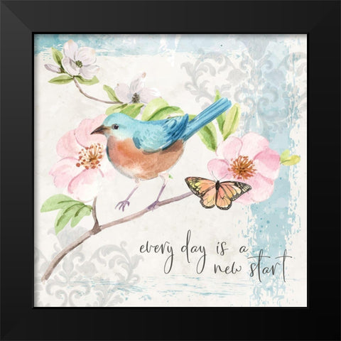 New Start Black Modern Wood Framed Art Print by ND Art