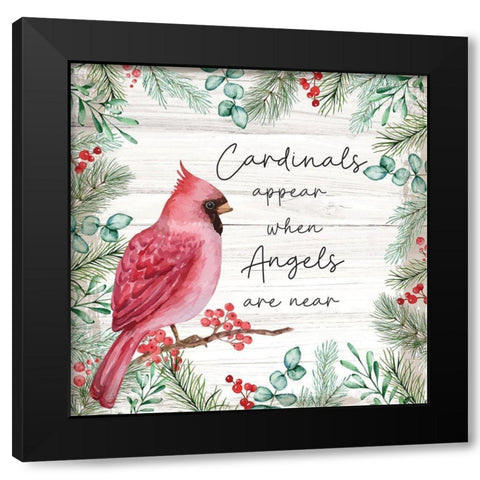 Cardinals Appear Black Modern Wood Framed Art Print by ND Art