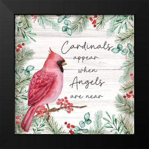 Cardinals Appear Black Modern Wood Framed Art Print by ND Art