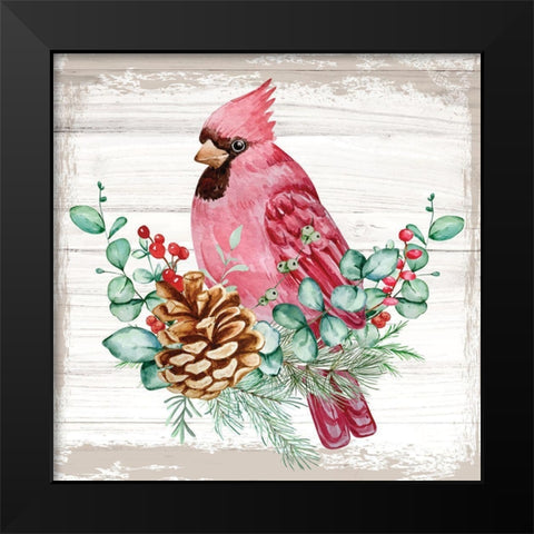 Cardinal Black Modern Wood Framed Art Print by ND Art