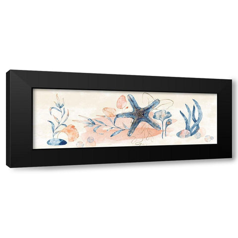 Ocean Blue Black Modern Wood Framed Art Print by ND Art