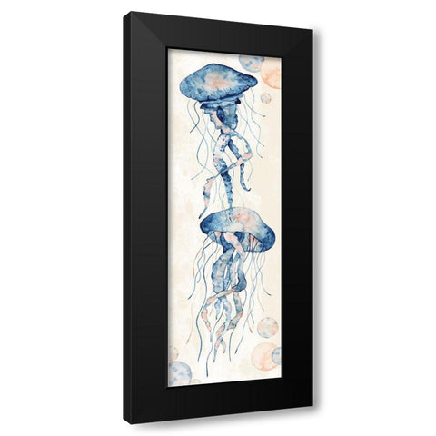 Jellyfish Black Modern Wood Framed Art Print by ND Art