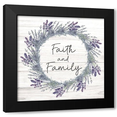 Faith and Family Black Modern Wood Framed Art Print by ND Art