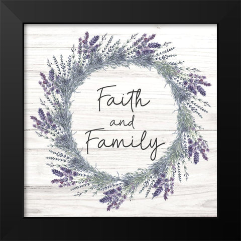 Faith and Family Black Modern Wood Framed Art Print by ND Art