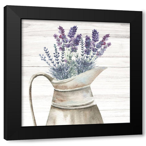 Fresh Lavender Black Modern Wood Framed Art Print with Double Matting by ND Art