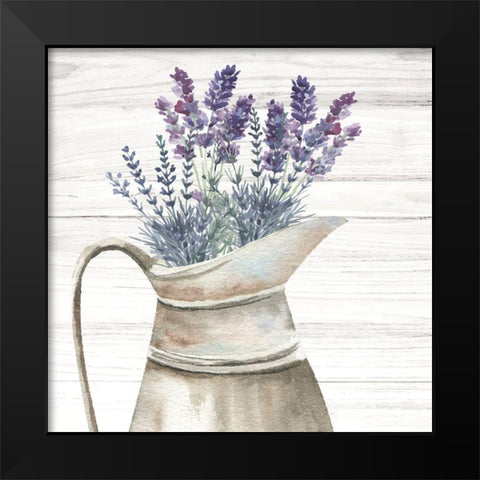 Fresh Lavender Black Modern Wood Framed Art Print by ND Art