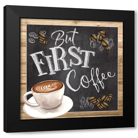 But First Black Modern Wood Framed Art Print with Double Matting by ND Art