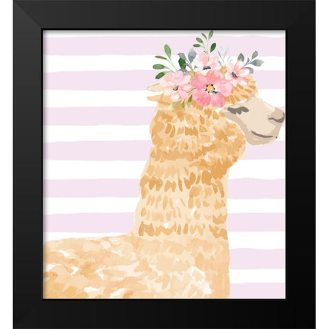 Llama II Black Modern Wood Framed Art Print by ND Art