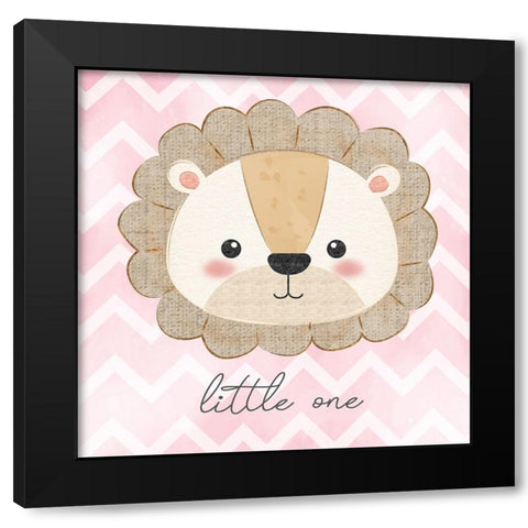 Little One Lion Black Modern Wood Framed Art Print by ND Art