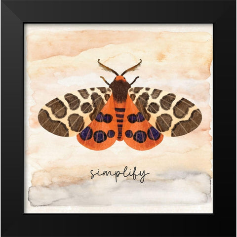 Simplify Black Modern Wood Framed Art Print by ND Art