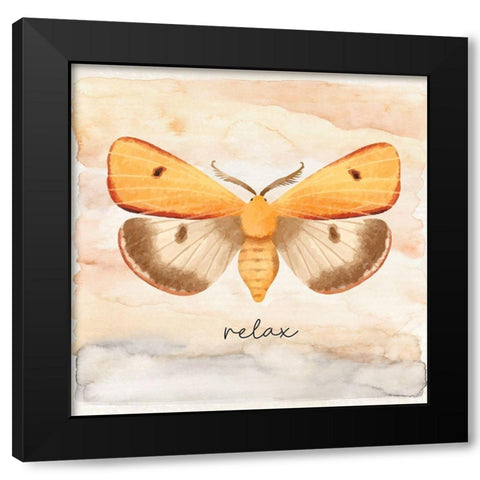 Relax Black Modern Wood Framed Art Print by ND Art