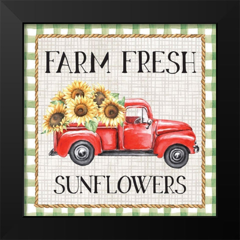 Farm Fresh Black Modern Wood Framed Art Print by ND Art