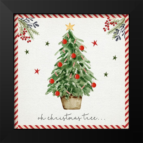 Oh Christmas Tree Black Modern Wood Framed Art Print by ND Art