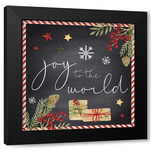Joy to the World Black Modern Wood Framed Art Print with Double Matting by ND Art