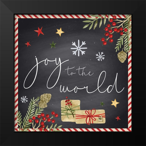 Joy to the World Black Modern Wood Framed Art Print by ND Art