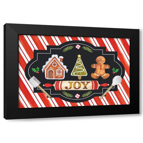 Joy Black Modern Wood Framed Art Print by ND Art