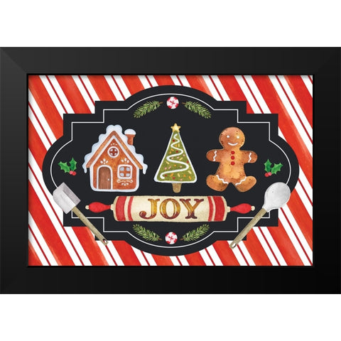 Joy Black Modern Wood Framed Art Print by ND Art
