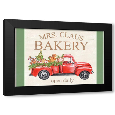 Mrs. Claus Bakery Black Modern Wood Framed Art Print by ND Art