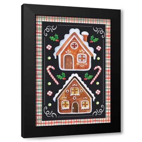 Gingerbread Black Modern Wood Framed Art Print by ND Art
