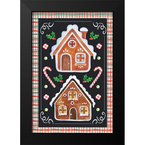 Gingerbread Black Modern Wood Framed Art Print by ND Art