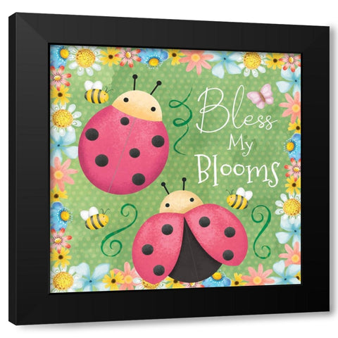 Bless Black Modern Wood Framed Art Print by ND Art
