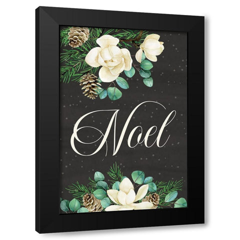Noel Black Modern Wood Framed Art Print by ND Art