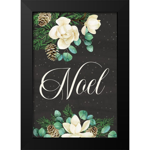 Noel Black Modern Wood Framed Art Print by ND Art