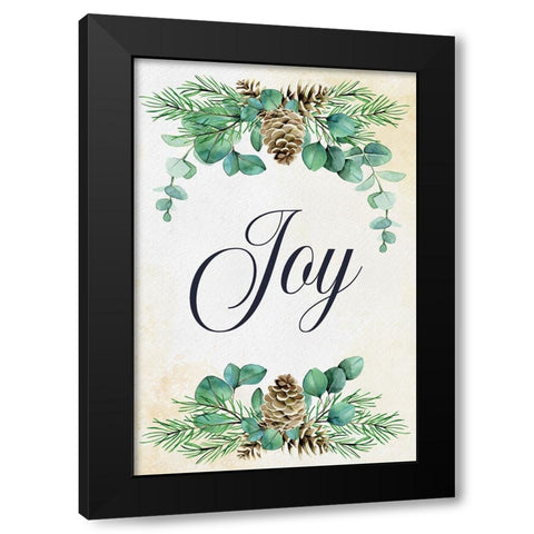 Joy Black Modern Wood Framed Art Print with Double Matting by ND Art