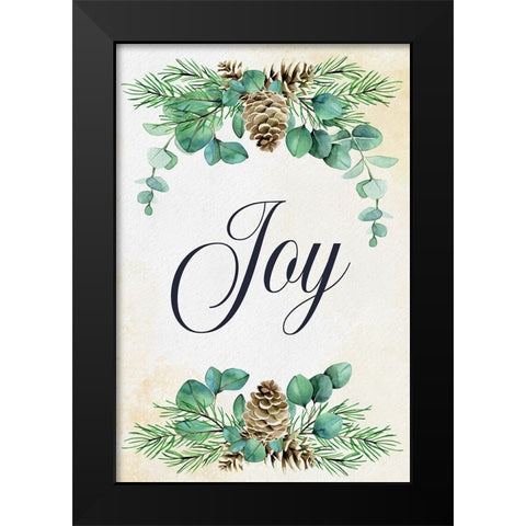 Joy Black Modern Wood Framed Art Print by ND Art