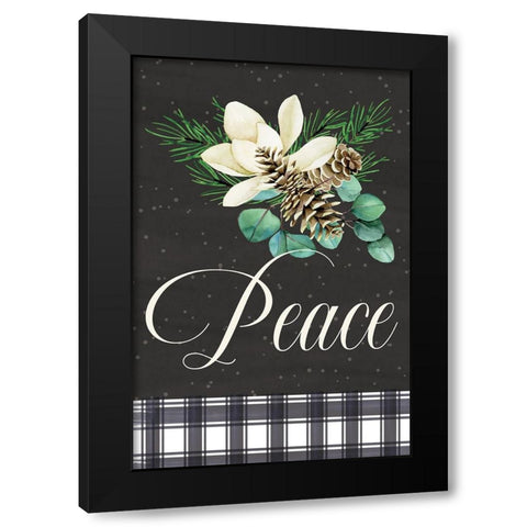 Peace Black Modern Wood Framed Art Print with Double Matting by ND Art