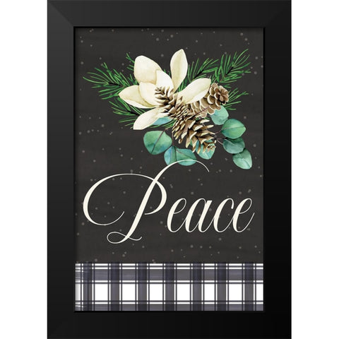 Peace Black Modern Wood Framed Art Print by ND Art