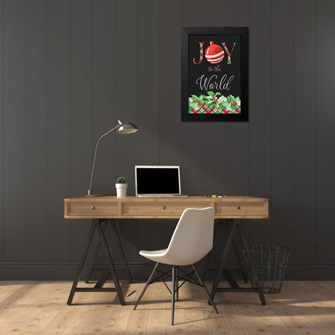 Joy to the World Black Modern Wood Framed Art Print by ND Art