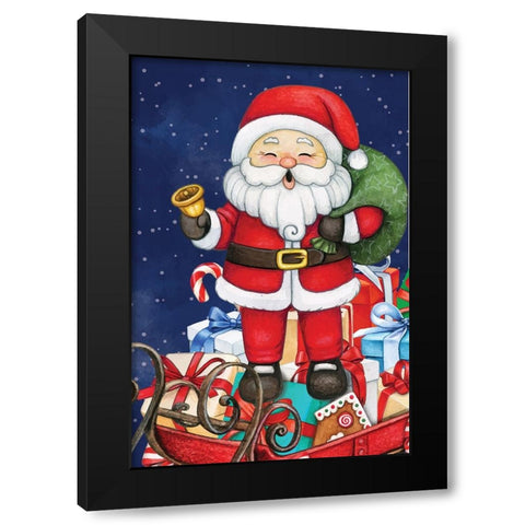 Santa II Black Modern Wood Framed Art Print by ND Art