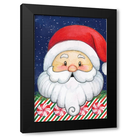 Santa III Black Modern Wood Framed Art Print by ND Art