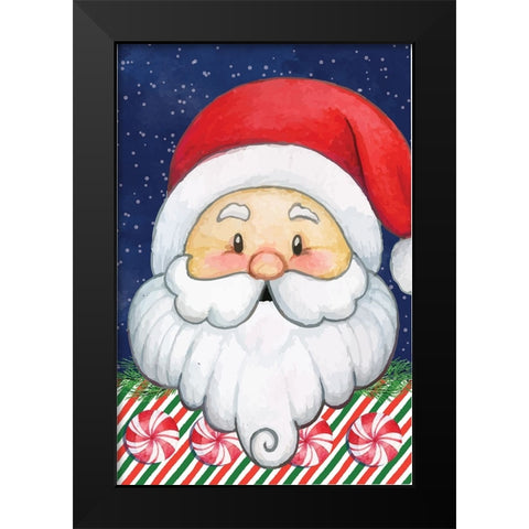 Santa III Black Modern Wood Framed Art Print by ND Art