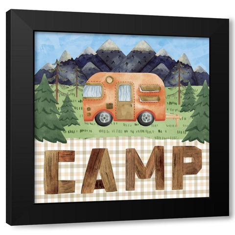 Camp Black Modern Wood Framed Art Print by ND Art