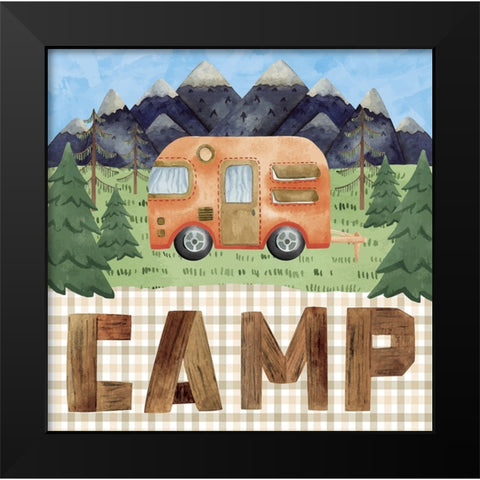 Camp Black Modern Wood Framed Art Print by ND Art