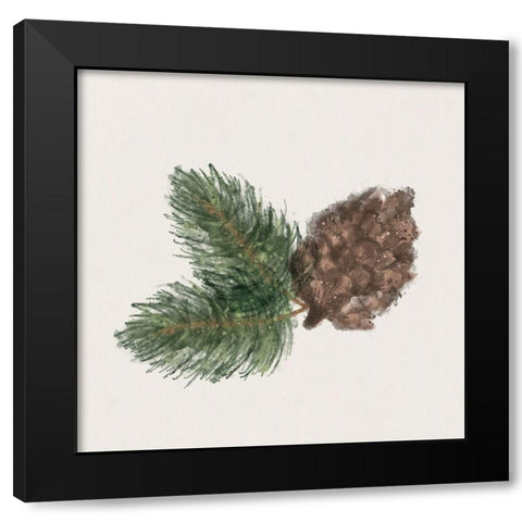 Pinecone Black Modern Wood Framed Art Print with Double Matting by ND Art