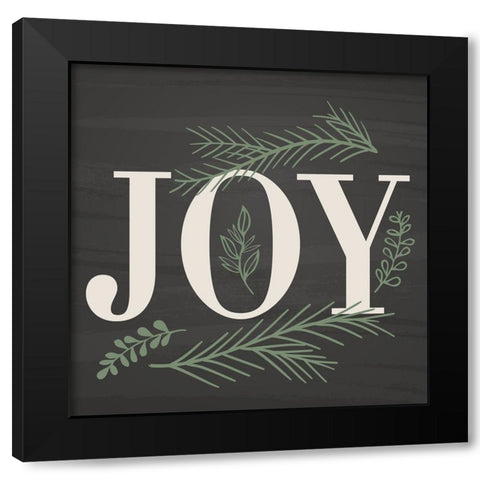 Joy Black Modern Wood Framed Art Print by ND Art
