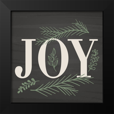 Joy Black Modern Wood Framed Art Print by ND Art
