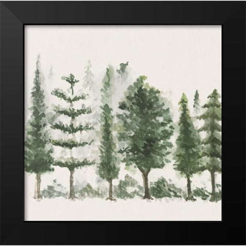 Trees Black Modern Wood Framed Art Print by ND Art