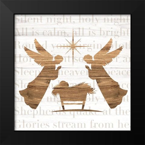 Nativity Black Modern Wood Framed Art Print by ND Art