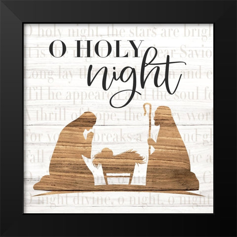 O Holy Night Black Modern Wood Framed Art Print by ND Art