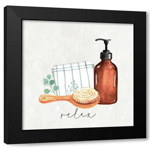 Relax Black Modern Wood Framed Art Print by ND Art