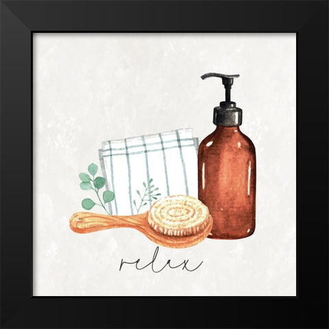 Relax Black Modern Wood Framed Art Print by ND Art