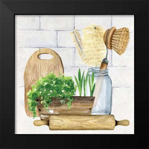 Kitchen Scene II Black Modern Wood Framed Art Print by ND Art