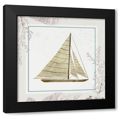 Sail Boat Black Modern Wood Framed Art Print by ND Art