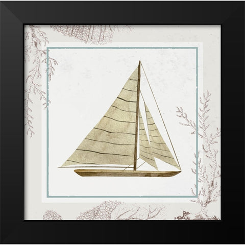 Sail Boat Black Modern Wood Framed Art Print by ND Art