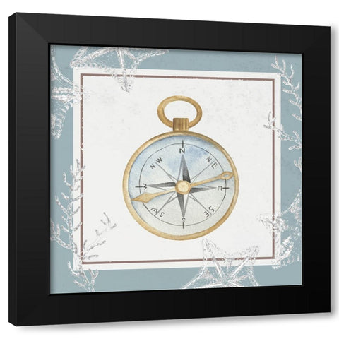 Compass Black Modern Wood Framed Art Print by ND Art