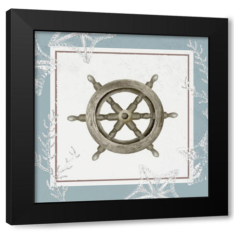 Helm Black Modern Wood Framed Art Print by ND Art